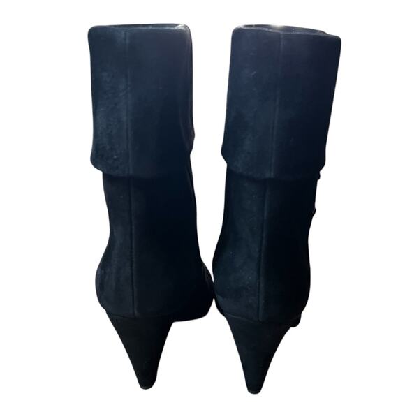 Saint Laurent Silver Monogram Niki Booties In Black Suede NEW EU 39 US 9 - Picture 4 of 10